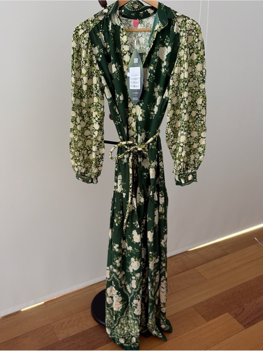 FARM Rio Green Floral Shirt Maxi Dress - Picture 1 of 9